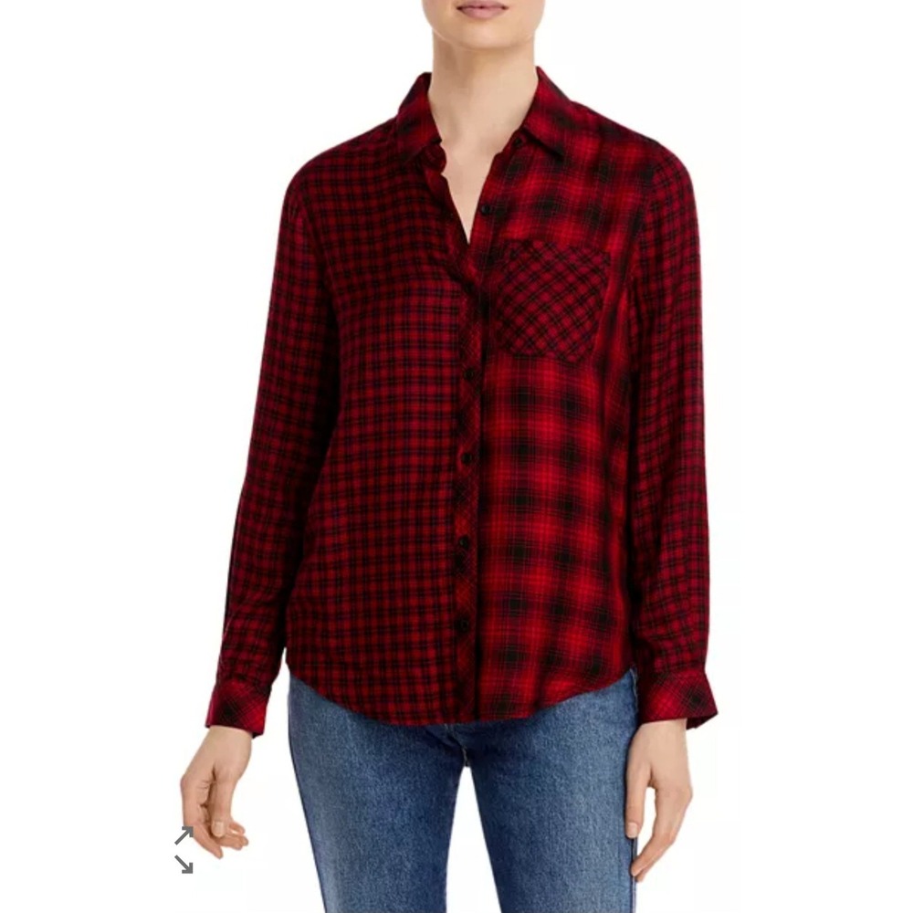Red Brynn Plaid XL Long Sleeve Button Up Shirt Academia Preppy Business Casual